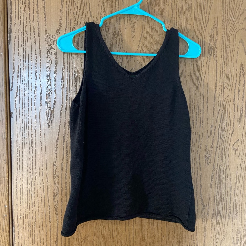 Black Eddie Bauer knit sweater tank/vest